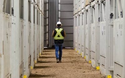 Vanadium flow battery stacks at a project in Canada by UK technology provider Invinity Energy Systems, an LDES Council member. Image: Invinity