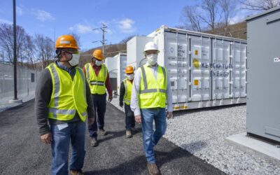 Key Capture Energy's team on a site tour at a completed project in Upstate New York. Image: Key Capture Energy.