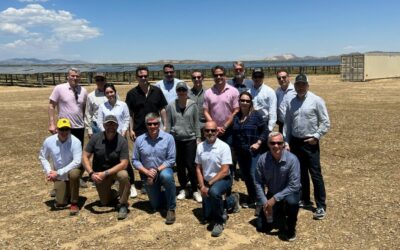 Leeward Renewable Energy board members and some of the team at OMERS, the renewables developer's financial backer, visiting the company's Kern County developments earlier this year. Image: LRE via Twitter.