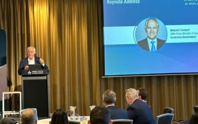 29th Prime Minister of Australia, Malcolm Turnbull delivering his keynote address at the summit today (22 May). Image: Solar Media