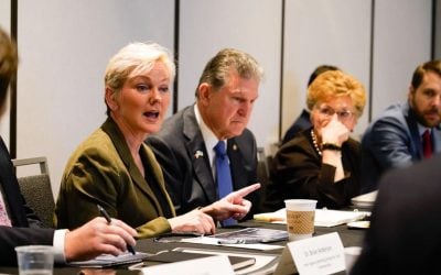 Joe Manchin at an event with Energy Secretary Jennifer Granholm (left). Image: Joe Manchin's office.