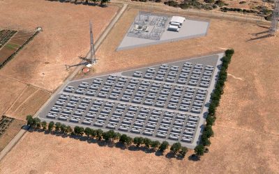 Maoneng's rendering ofthe Gould Creek project by a substation in Parra, South Australia. Image: Maoneng.