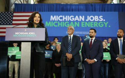 Michigan Governor Gretchen Whitmer yesterday as the bill package became law. Image: Gretchen Whitmer via X/Twitter