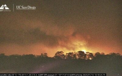Image taken during the fire which was first reported at 3pm, 16 January 2025. Image: National Weather Service San Francisco Bay Area via X
