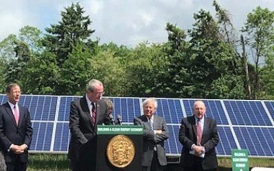 New Jersey Governor Phil Murphy, as the state's 100% renewables by 2050 legislation was ratified. Image: SEIA via Twitter.