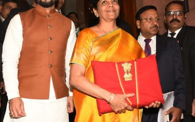 Finance Minister Nirmala Sitharam announcing