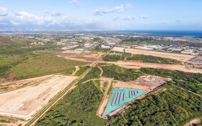 Rendering of a 565MWh three-hour duration standalone BESS on the Hawaiian island of Oahu, selected through a Hawaiian Electric procurement last year. Image: Plus Power.