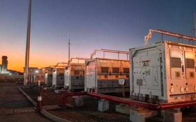 Battery storage containers at the Bisha project. Image: PowerChina.