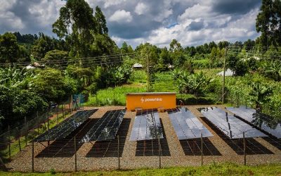 An off-grid solar PV and battery system in Africa. Image: Powerhive.