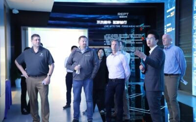 REPT noted a few days ago on business networking site LinkedIn that it hosted a delegation of visitors from Powin Energy at its facilities . Image: REPT via LinkedIn