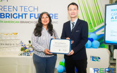 Mayor of Irvine Farrah N. Khan, with Rept Battero CEO and chairman Dr Cao Hui. Image: Rept Battero
