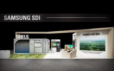 Samsung SDI launched its newest SBB 1.5 BESS solution to the US market at last year's RE+ trade event. Image: Samsung SDI