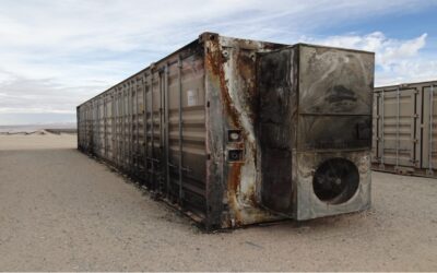A BESS asset after a fire event. Managing the risks associated with thermal runaway is a huge challenge for the industry. Image: Sedgewick