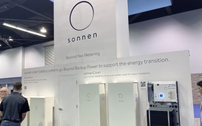Sonnen launched what the company claimed could be a successor to net metering, at RE+ 2022 in California. Image: Andy Colthorpe / Solar Media.