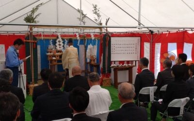 Groundbreaking ceremony for Sumitomo Electric's VRFB project in Kashiwazaki, Niigata, Japan. Image: Sumitomo Electric