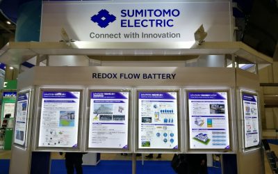 Sumitomo Electric exhibiting at a trade event in Tokyo, Japan in 2020. Image: Andy Colthorpe / Solar Media