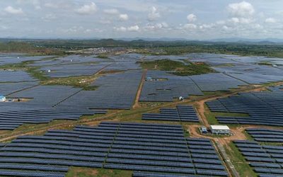 One of Tata Power Solar's large-scale solar PV projects, in Andra Pradesh, India. Image: Tata Power Solar.