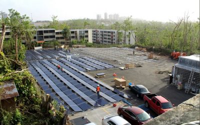 A donated solar and battery storage system at a Puerto Rican public healthcare facility . Image: Tesla.