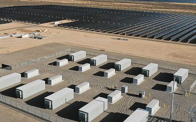 30MW of battery storage in front of a 100MW solar PV array at TEP's biggest project to include BESS to date, Wilmot Energy Center. Image: Tucson Electric Power.