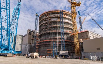 The only nuclear generating units under construction at the moment in the US, Vogtle Units 3 (pictured) and 4, are in Georgia Power service territory. Image: Georgia Power.