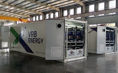 VRB Energy's Pod 100 VRB-ESS vanadium redox flow BESS unit. Image: VRB Energy / Ivanhoe Electric
