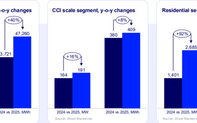 The biggest year-on-year increases were seen in the utility-scale and residential segments. Image: Wood Mackenzie