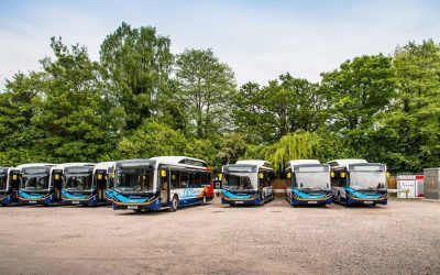 A Zenobe Energy electric bus fleet. Image: Zenobe Energy.