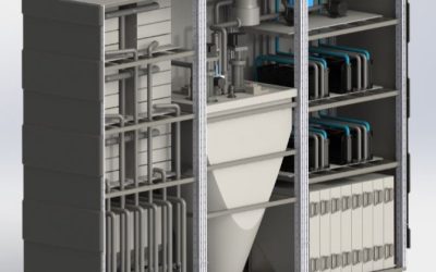 The capacity of Zinc8's zinc-air battery cell can be increased simply by scaling up the zinc storage tank. Image: Zinc8.